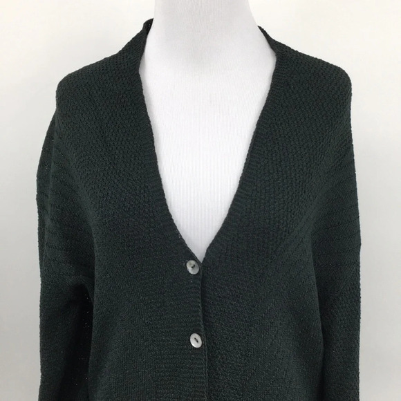 Margaret O Leary Cardigan Womens 2 Green Knit‎ Wool Sweater V Neck Vintage - Picture 2 of 15